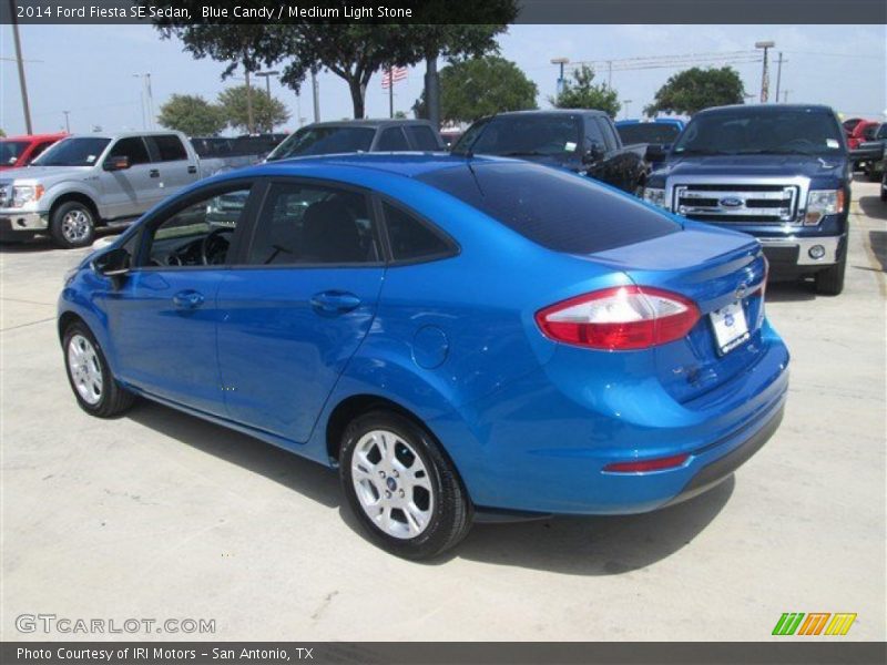 Blue Candy / Medium Light Stone 2014 Ford Fiesta SE Sedan