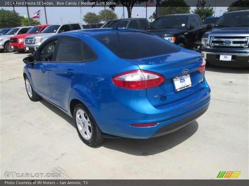 Blue Candy / Medium Light Stone 2014 Ford Fiesta SE Sedan