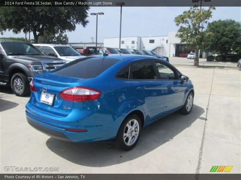 Blue Candy / Medium Light Stone 2014 Ford Fiesta SE Sedan