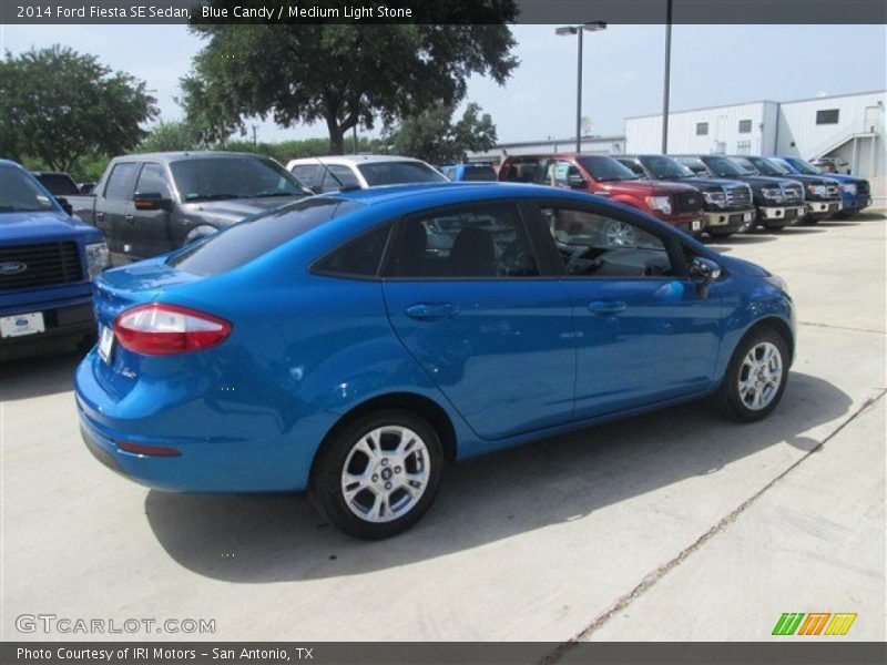 Blue Candy / Medium Light Stone 2014 Ford Fiesta SE Sedan