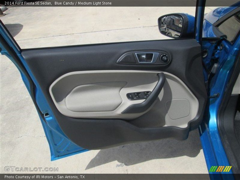 Blue Candy / Medium Light Stone 2014 Ford Fiesta SE Sedan