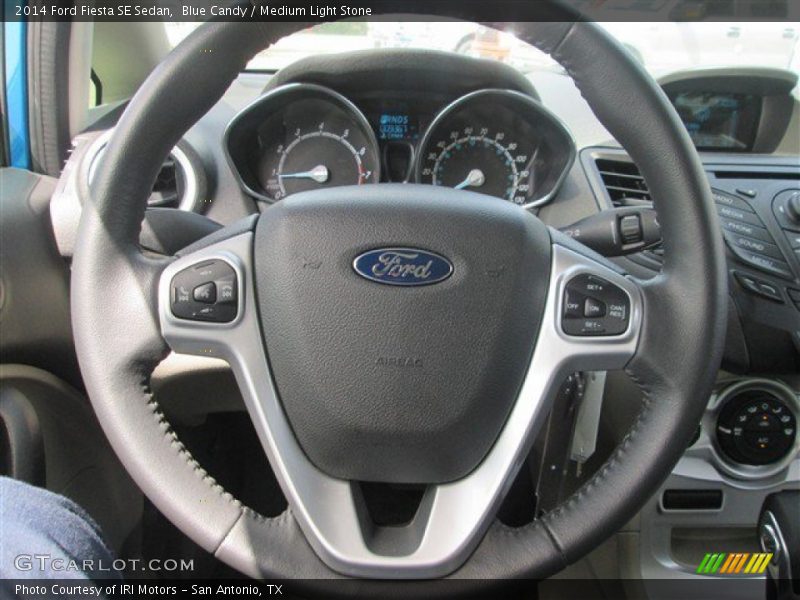 Blue Candy / Medium Light Stone 2014 Ford Fiesta SE Sedan