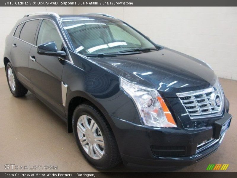 Sapphire Blue Metallic / Shale/Brownstone 2015 Cadillac SRX Luxury AWD