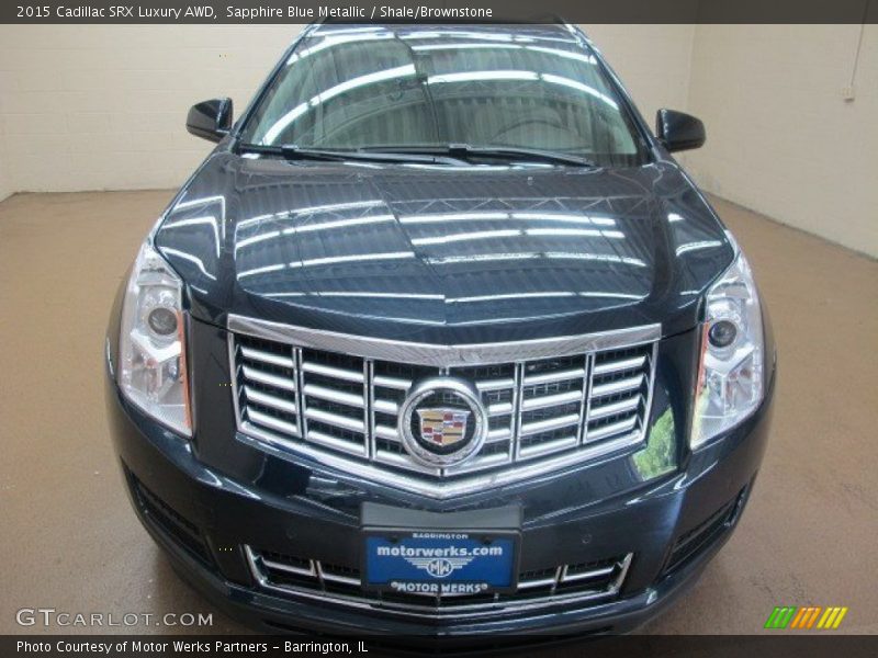 Sapphire Blue Metallic / Shale/Brownstone 2015 Cadillac SRX Luxury AWD