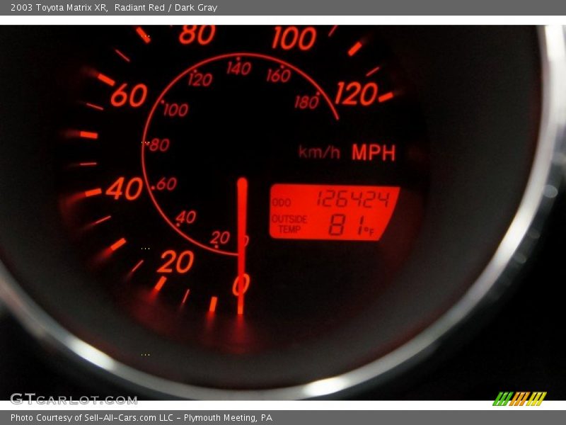 Radiant Red / Dark Gray 2003 Toyota Matrix XR