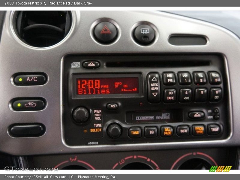 Radiant Red / Dark Gray 2003 Toyota Matrix XR