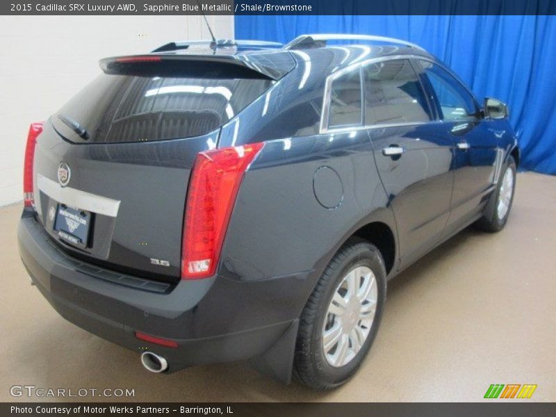 Sapphire Blue Metallic / Shale/Brownstone 2015 Cadillac SRX Luxury AWD