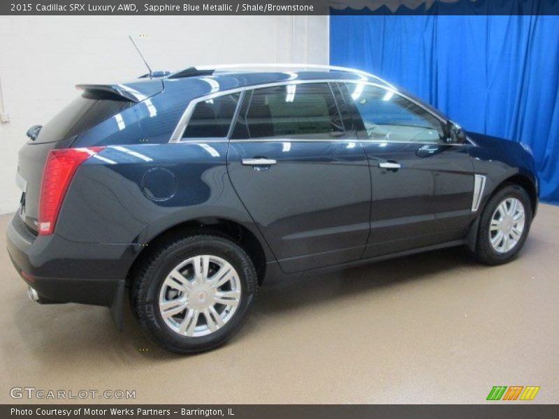 Sapphire Blue Metallic / Shale/Brownstone 2015 Cadillac SRX Luxury AWD