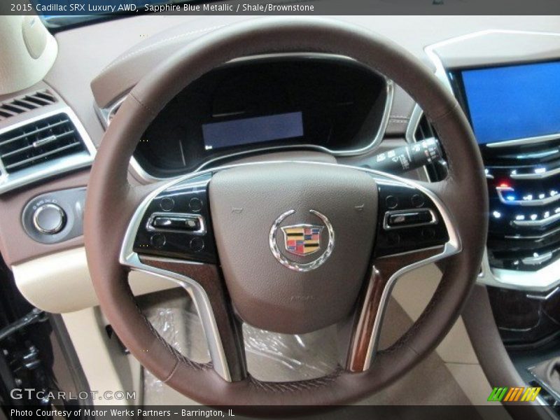 Sapphire Blue Metallic / Shale/Brownstone 2015 Cadillac SRX Luxury AWD