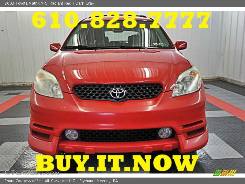 Radiant Red / Dark Gray 2003 Toyota Matrix XR