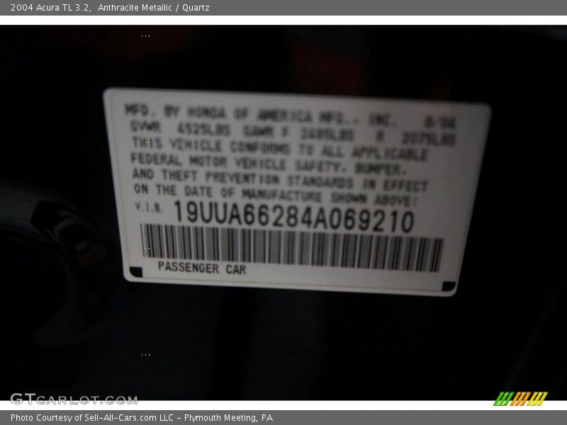 Anthracite Metallic / Quartz 2004 Acura TL 3.2