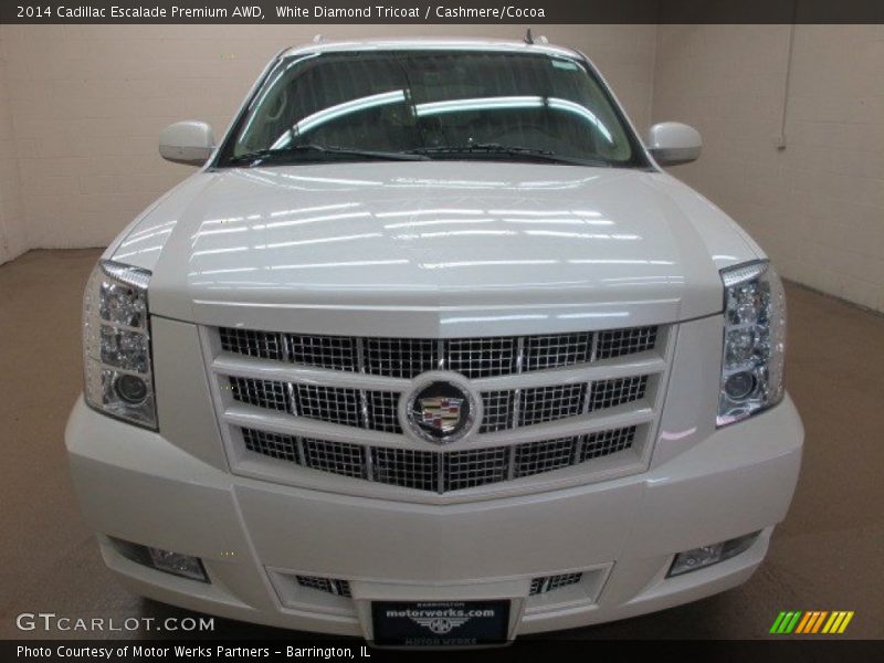 White Diamond Tricoat / Cashmere/Cocoa 2014 Cadillac Escalade Premium AWD