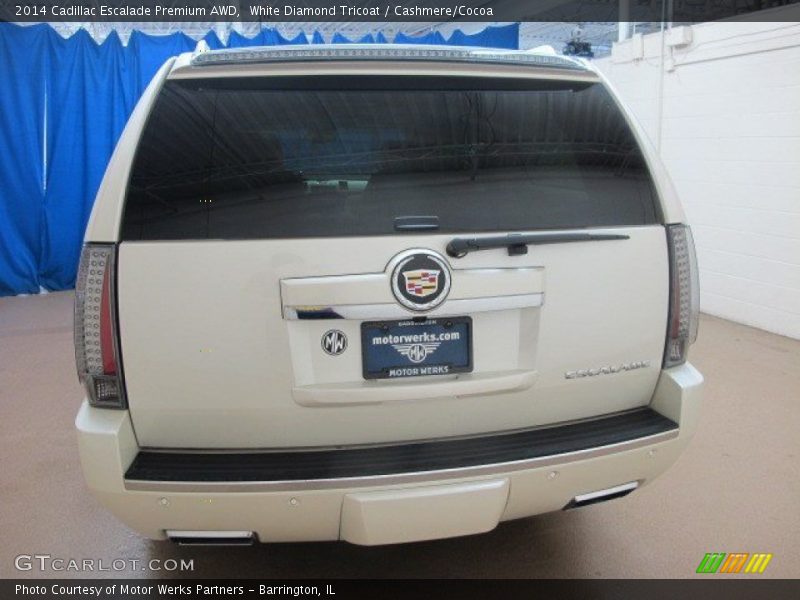 White Diamond Tricoat / Cashmere/Cocoa 2014 Cadillac Escalade Premium AWD
