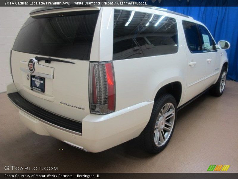 White Diamond Tricoat / Cashmere/Cocoa 2014 Cadillac Escalade Premium AWD