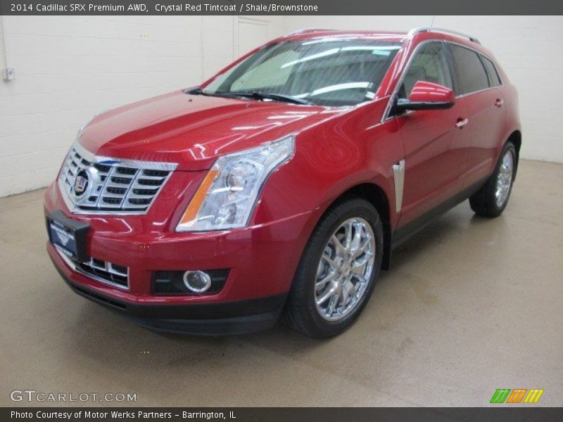 Crystal Red Tintcoat / Shale/Brownstone 2014 Cadillac SRX Premium AWD