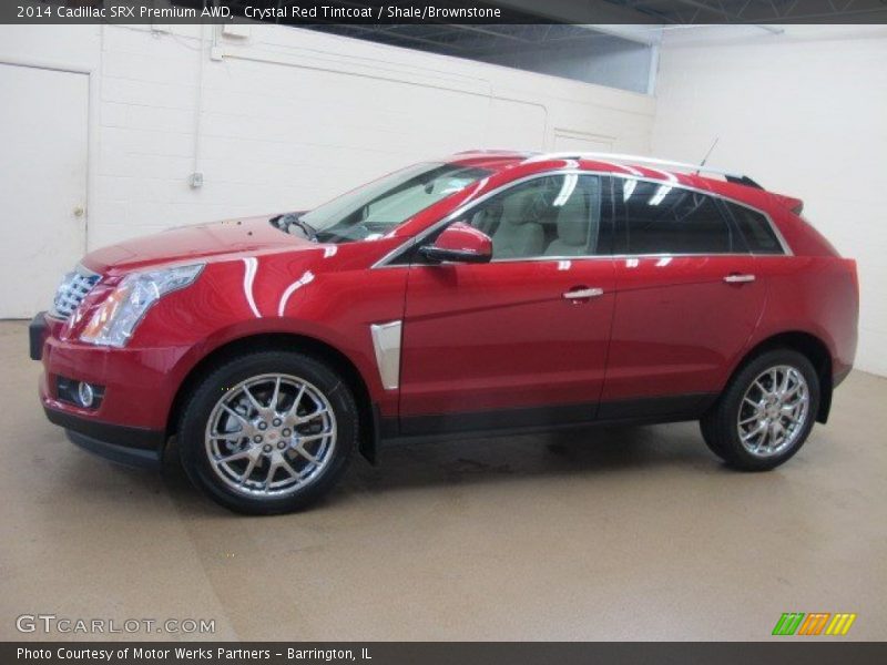 Crystal Red Tintcoat / Shale/Brownstone 2014 Cadillac SRX Premium AWD