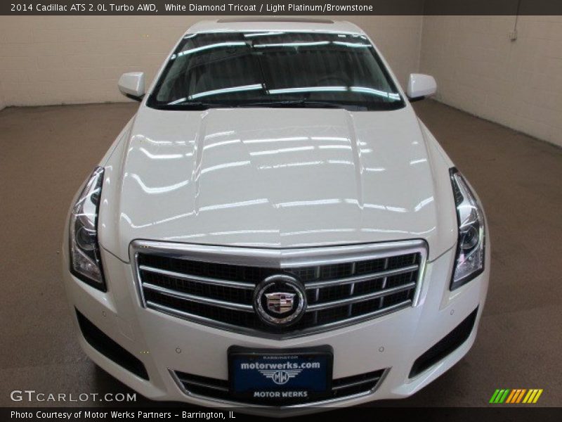 White Diamond Tricoat / Light Platinum/Brownstone 2014 Cadillac ATS 2.0L Turbo AWD