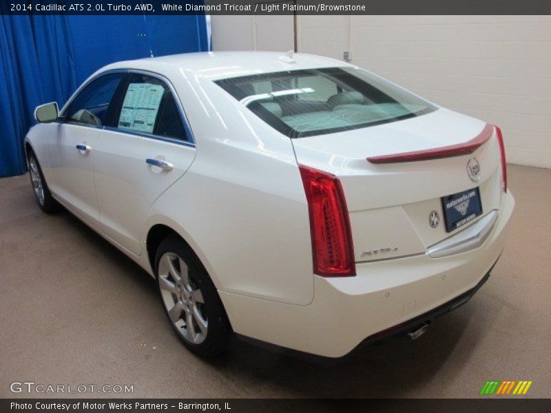 White Diamond Tricoat / Light Platinum/Brownstone 2014 Cadillac ATS 2.0L Turbo AWD