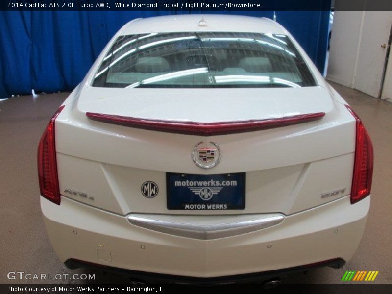 White Diamond Tricoat / Light Platinum/Brownstone 2014 Cadillac ATS 2.0L Turbo AWD