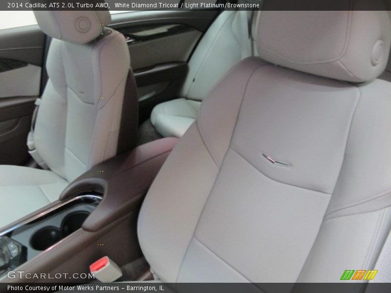 White Diamond Tricoat / Light Platinum/Brownstone 2014 Cadillac ATS 2.0L Turbo AWD