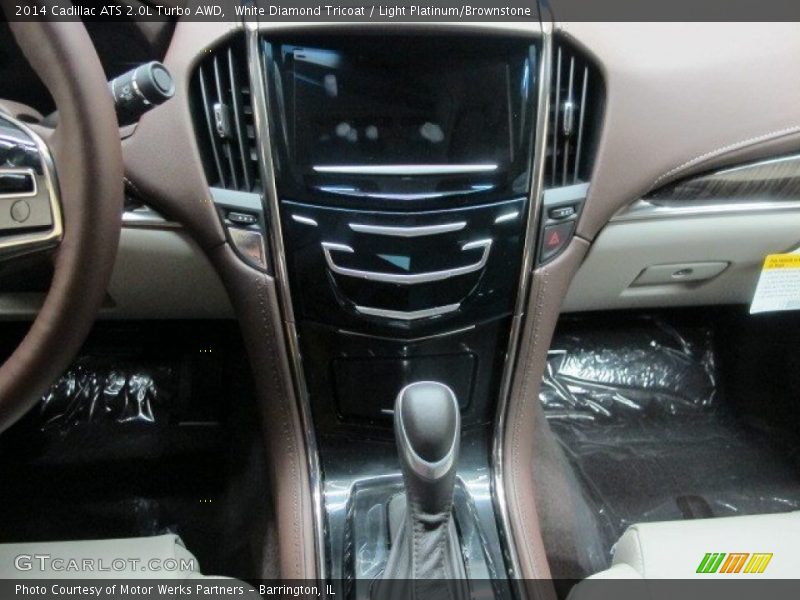 White Diamond Tricoat / Light Platinum/Brownstone 2014 Cadillac ATS 2.0L Turbo AWD