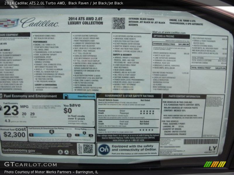 Black Raven / Jet Black/Jet Black 2014 Cadillac ATS 2.0L Turbo AWD