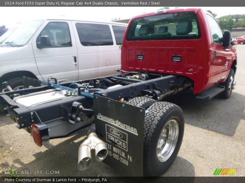 Vermillion Red / Steel 2014 Ford F350 Super Duty XL Regular Cab 4x4 Dually Chassis