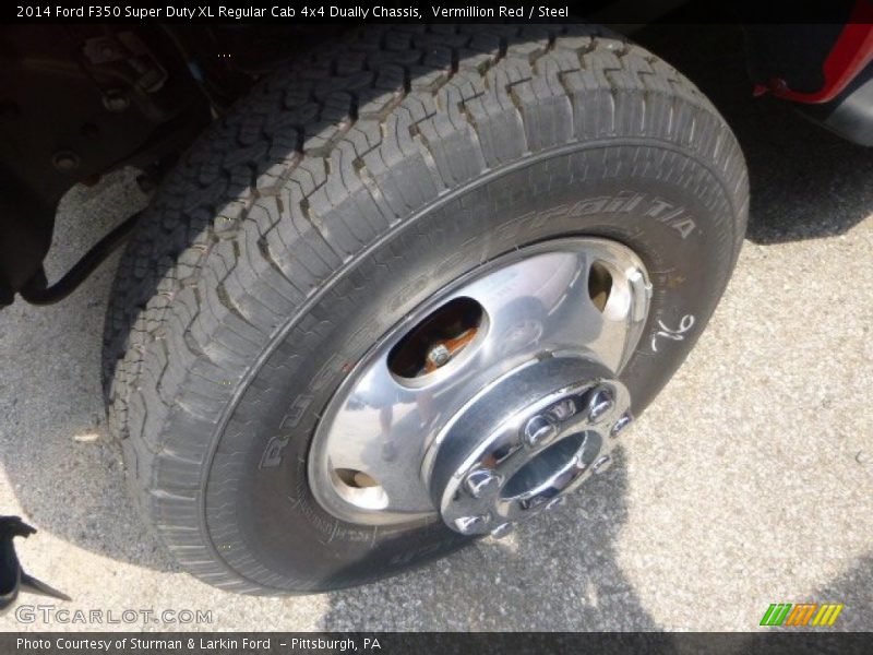 Vermillion Red / Steel 2014 Ford F350 Super Duty XL Regular Cab 4x4 Dually Chassis