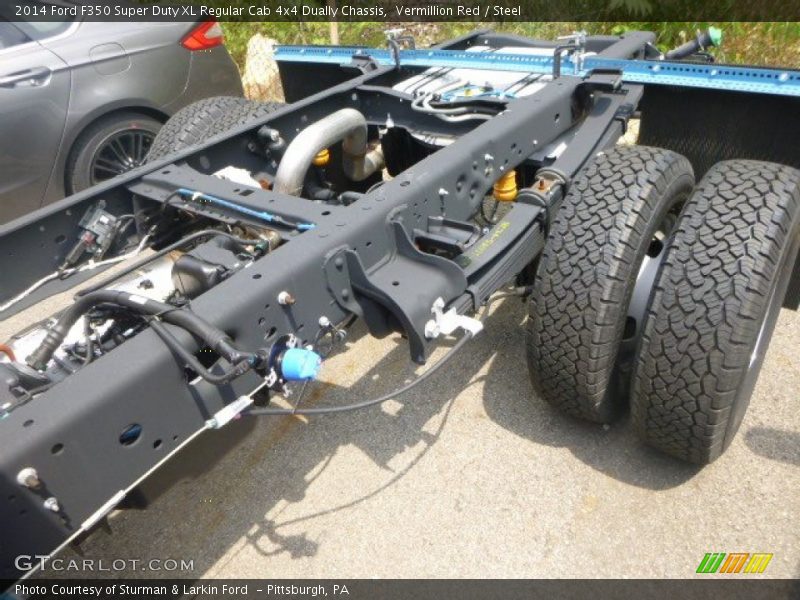 Vermillion Red / Steel 2014 Ford F350 Super Duty XL Regular Cab 4x4 Dually Chassis