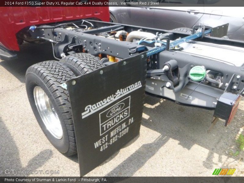 Vermillion Red / Steel 2014 Ford F350 Super Duty XL Regular Cab 4x4 Dually Chassis