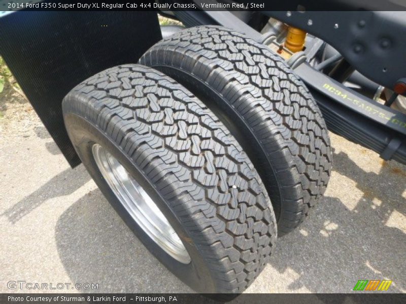 Vermillion Red / Steel 2014 Ford F350 Super Duty XL Regular Cab 4x4 Dually Chassis