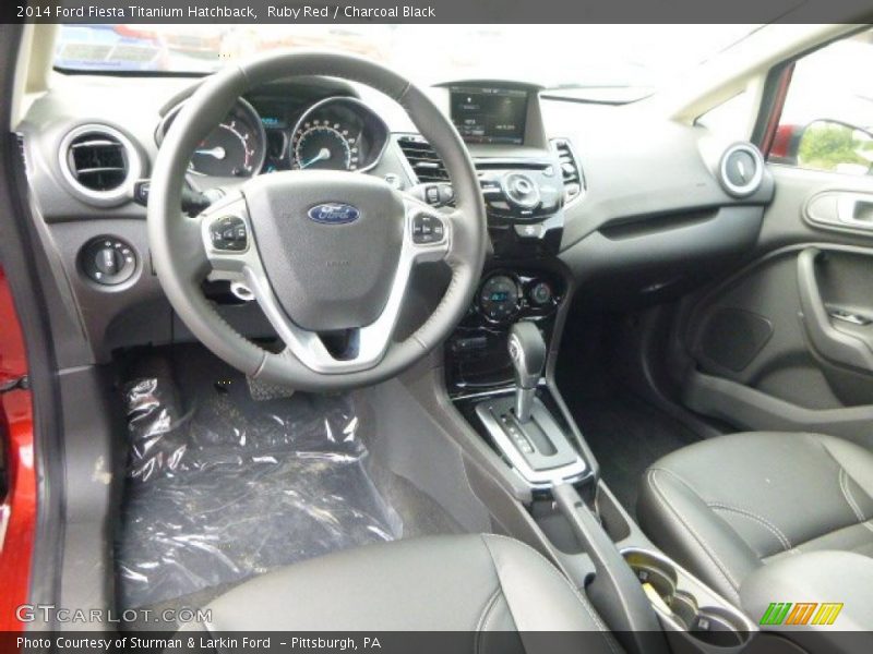 Ruby Red / Charcoal Black 2014 Ford Fiesta Titanium Hatchback