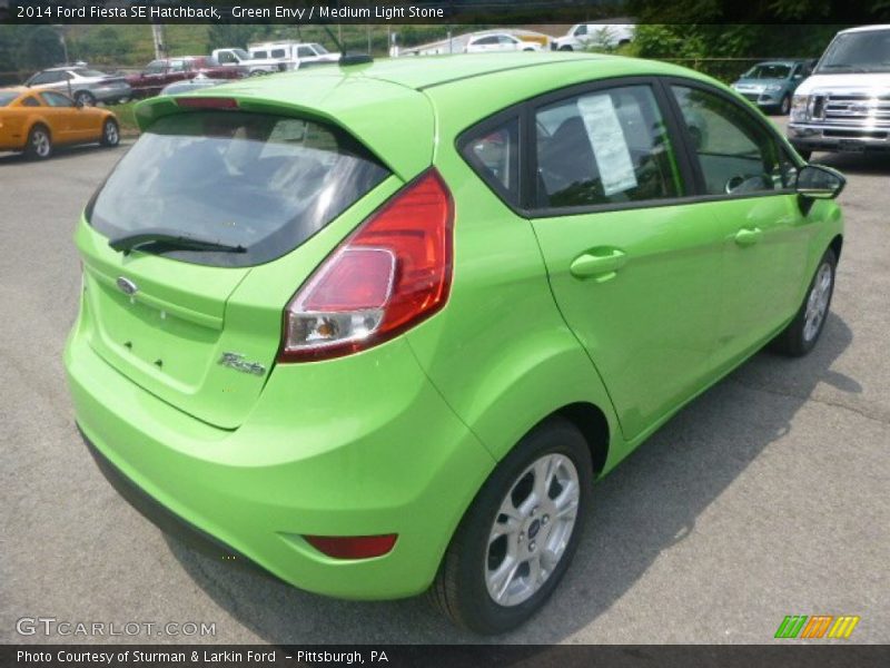 Green Envy / Medium Light Stone 2014 Ford Fiesta SE Hatchback