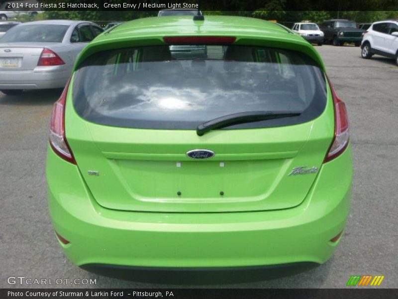Green Envy / Medium Light Stone 2014 Ford Fiesta SE Hatchback