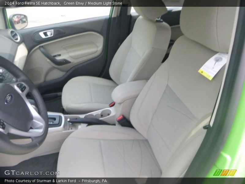Green Envy / Medium Light Stone 2014 Ford Fiesta SE Hatchback