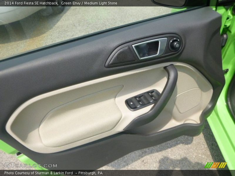Green Envy / Medium Light Stone 2014 Ford Fiesta SE Hatchback