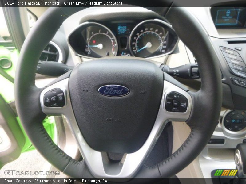 Green Envy / Medium Light Stone 2014 Ford Fiesta SE Hatchback