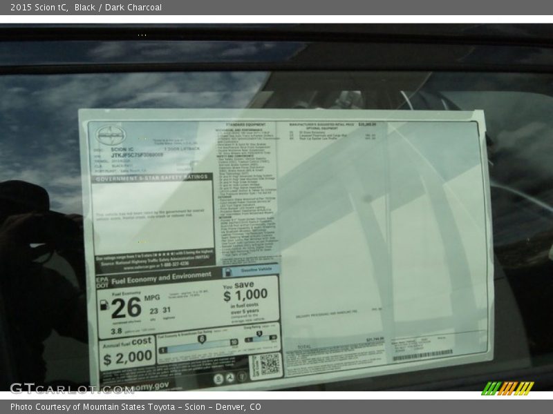 Black / Dark Charcoal 2015 Scion tC