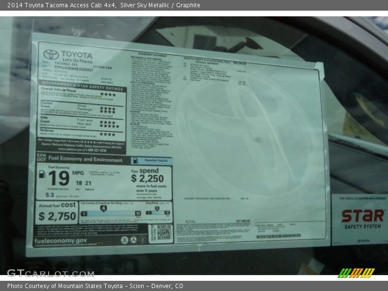 Silver Sky Metallic / Graphite 2014 Toyota Tacoma Access Cab 4x4