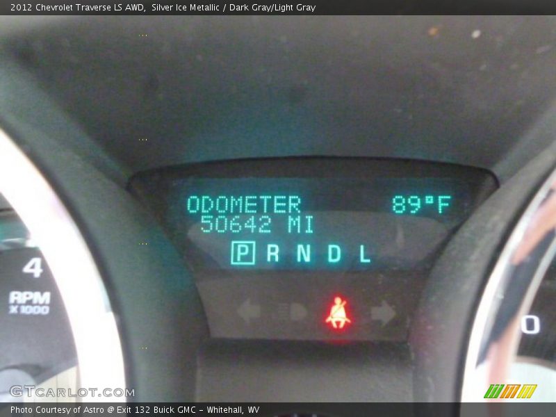 Silver Ice Metallic / Dark Gray/Light Gray 2012 Chevrolet Traverse LS AWD