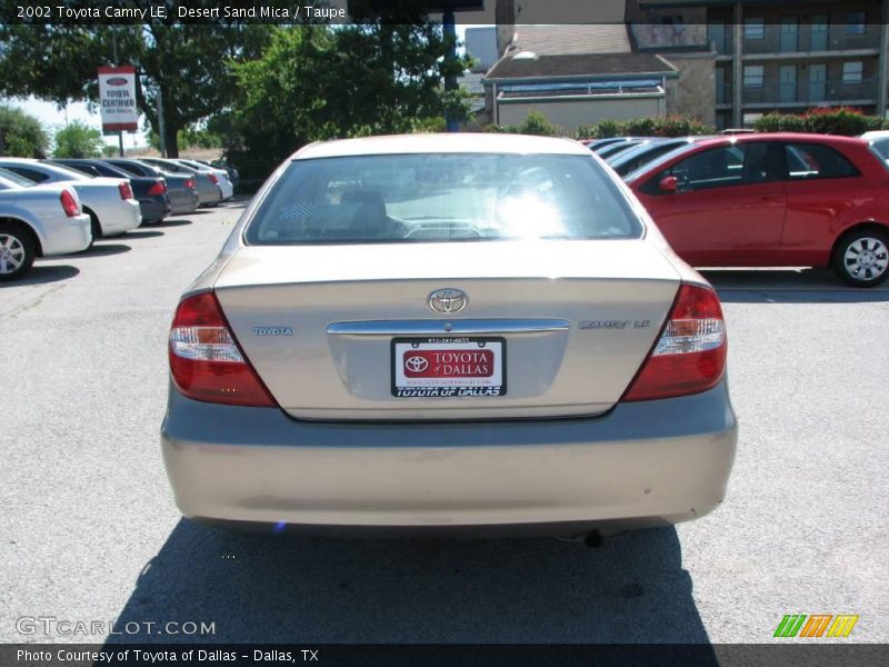 Desert Sand Mica / Taupe 2002 Toyota Camry LE
