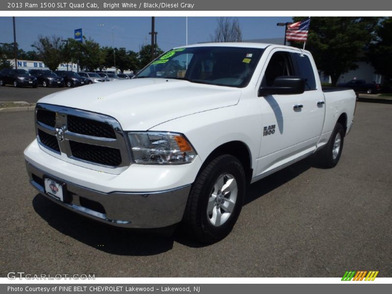 Bright White / Black/Diesel Gray 2013 Ram 1500 SLT Quad Cab
