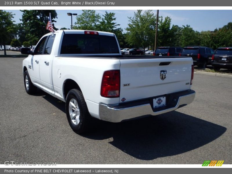 Bright White / Black/Diesel Gray 2013 Ram 1500 SLT Quad Cab