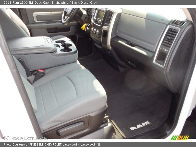 Bright White / Black/Diesel Gray 2013 Ram 1500 SLT Quad Cab