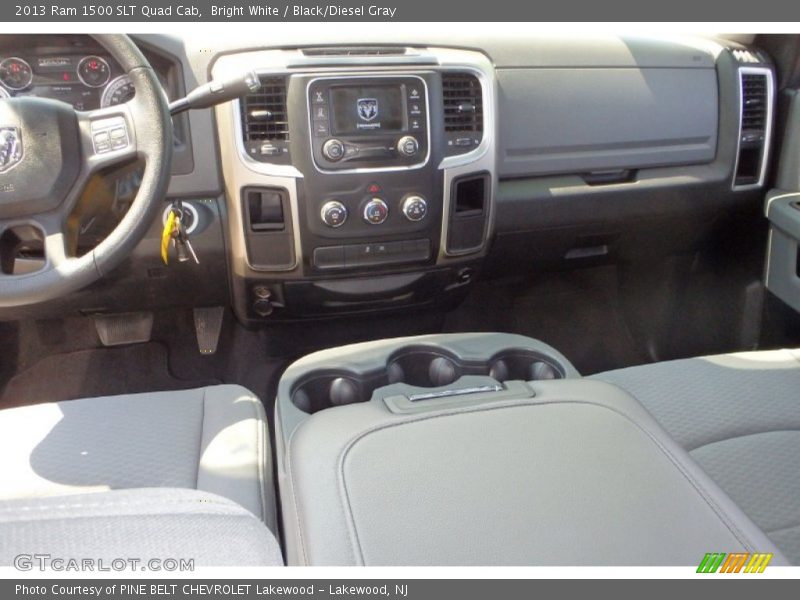 Bright White / Black/Diesel Gray 2013 Ram 1500 SLT Quad Cab