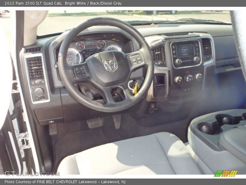 Bright White / Black/Diesel Gray 2013 Ram 1500 SLT Quad Cab