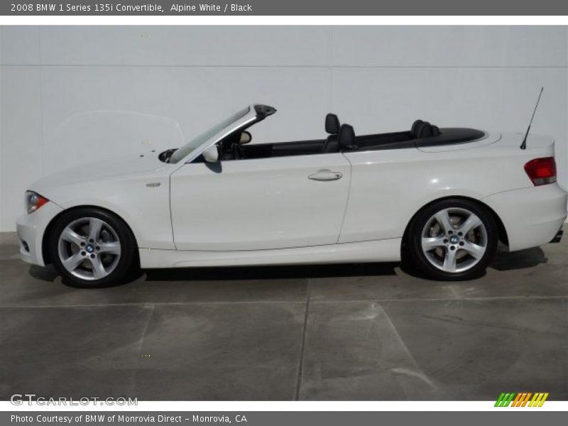 Alpine White / Black 2008 BMW 1 Series 135i Convertible