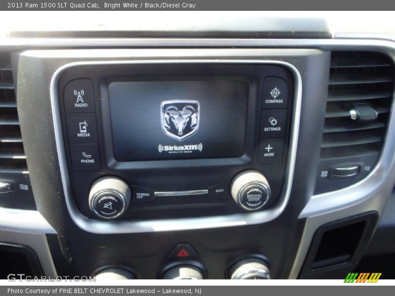 Bright White / Black/Diesel Gray 2013 Ram 1500 SLT Quad Cab