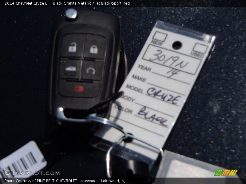 Black Granite Metallic / Jet Black/Sport Red 2014 Chevrolet Cruze LT