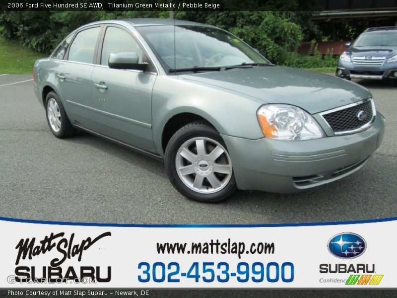 Titanium Green Metallic / Pebble Beige 2006 Ford Five Hundred SE AWD